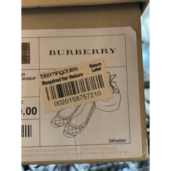 Burberry Quilted Ballerina Slippers with Travel Pouch - Women's Small, New - Picture 3 of 3